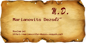 Marianovits Dezső névjegykártya