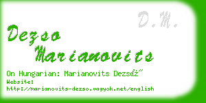 dezso marianovits business card